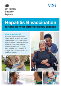 Hepatitis B vaccination leaflet for people with CKD