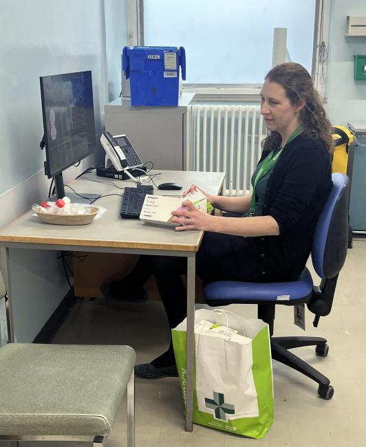 Pharmacist Charlotte Mallindine in clinic